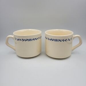 Oxford Brazil Blue Floral Flat Mugs - set of 2